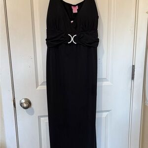 She's Cool Black Maxi Dress with Silver Accent